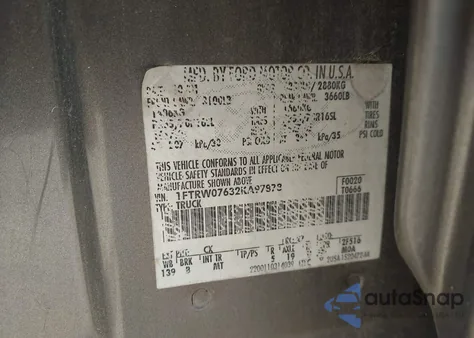 2002 Ford F-150 Lariat/Xlt z USA, uszkodzony, nr VIN 1FTRW07632KA97878